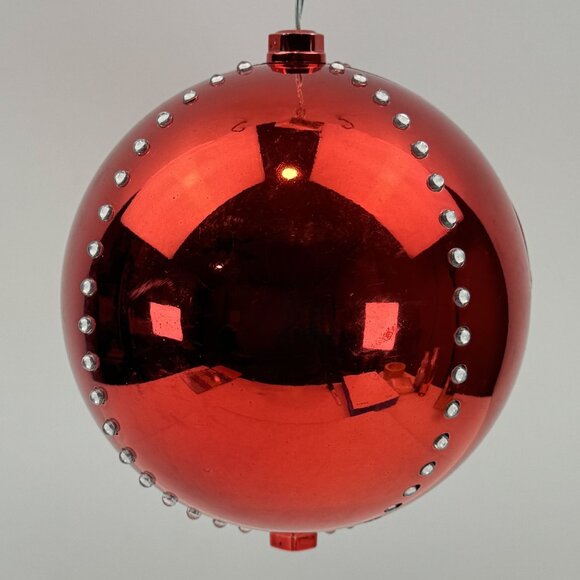 Large Red LED Christmas Ornament Ball 6" Hanging Motion Lights Battery Timer - Picture 2 of 12